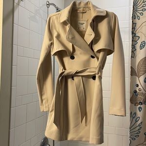 Abercrombie & Fitch cream Drapey trench coat